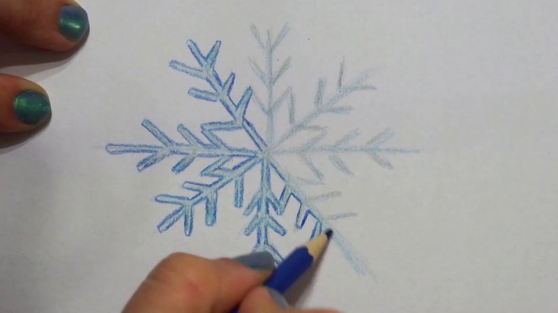 Снежинка фломастером
