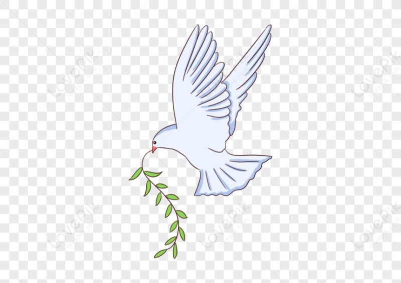 Птица с веточкой в клюве