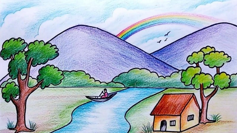 Рисунки карандашом природа