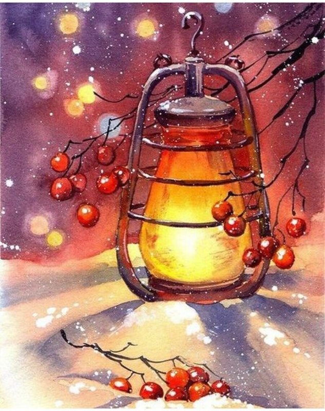 Художник Анна Петунова. Осенний фонарь