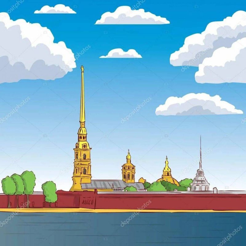 Петропавловская крепость СПБ скетч