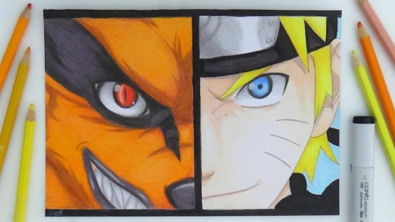 Naruto наполовину Kurama
