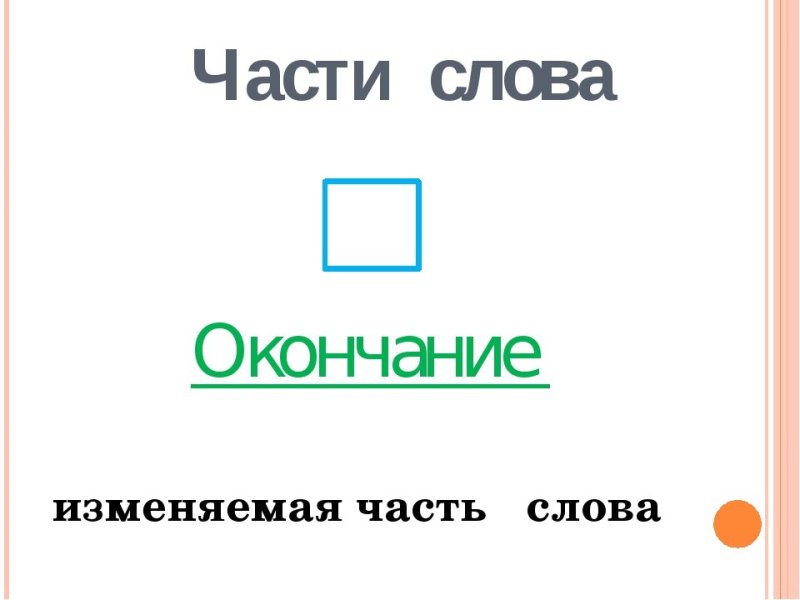 Окончание часть слова картинка для детей