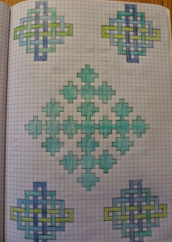 Узоры по клеточкам в тетради