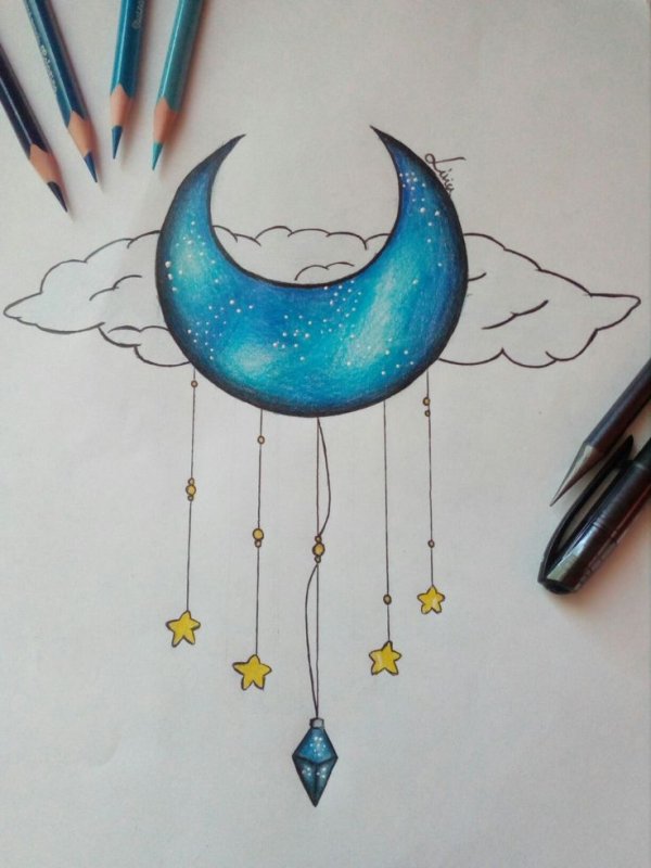 Рисунки космоса для срисовки легкие