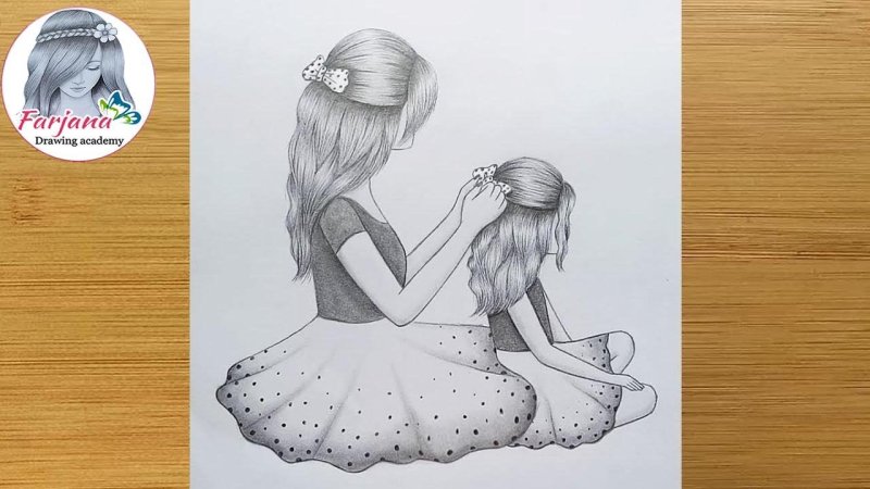 Рисунок мамы для срисовки
