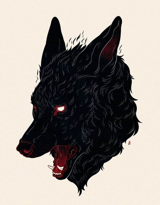 Jenna Barton Art черный волк