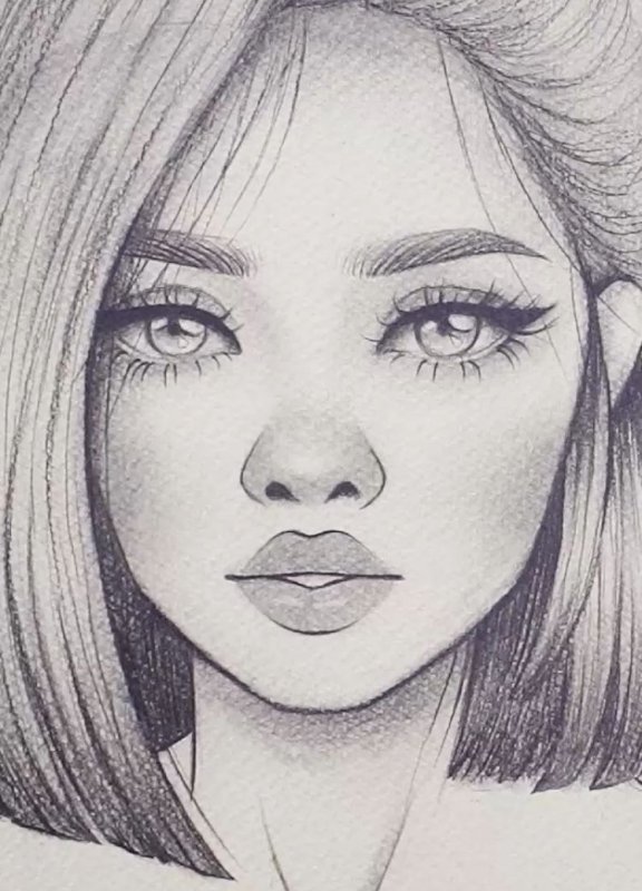 красивые рисунки девушек карандашом