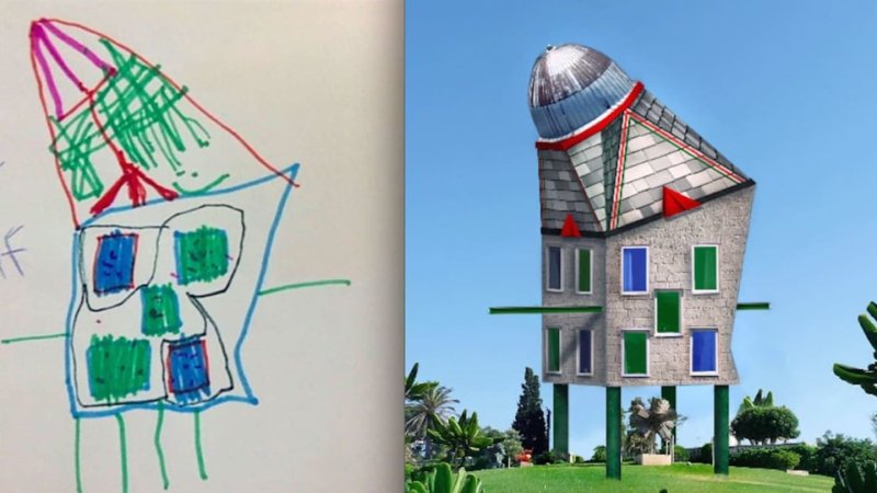 Эскиз здания будущего легкий
