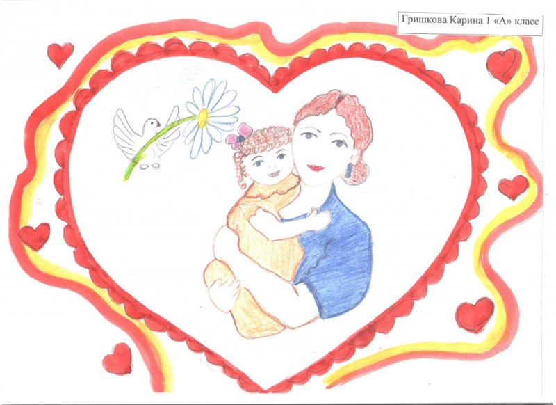 Маме с любовью рисунок на конкурс