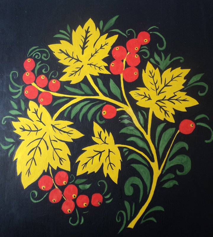 Узоры хохломской росписи Рябинка