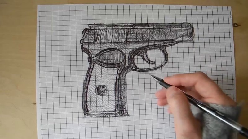 Рисование по клеточкам оружие