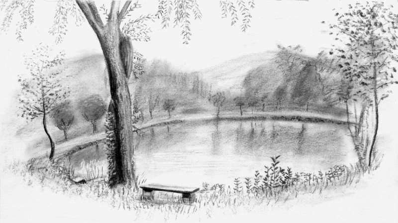 Рисунки карандашом природа