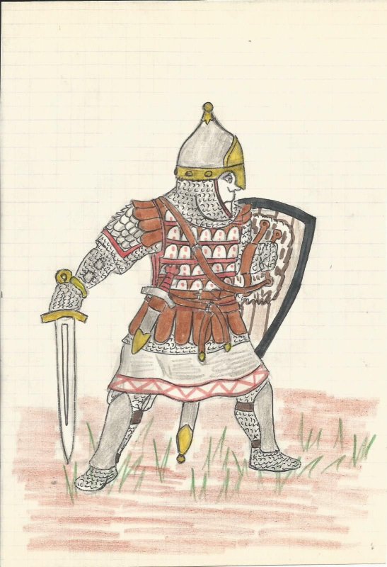 Русский воин через века рисунок