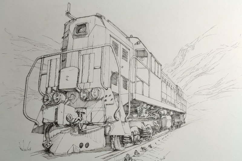 Тепловоз тэм2 рисунок