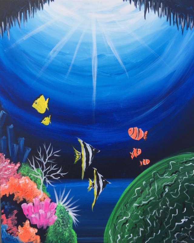 правополушарное рисование морское дно