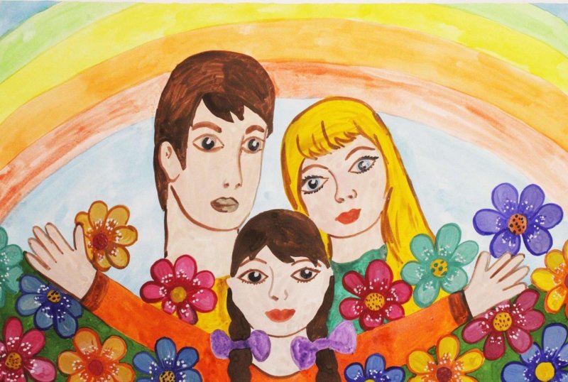 Рисунок семьи детский