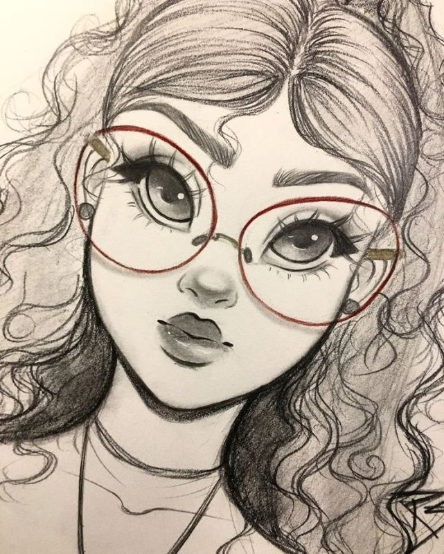 Рисунок девушки карандашом
