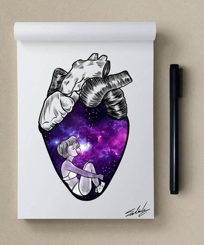 Рисунки для скетчбука космос