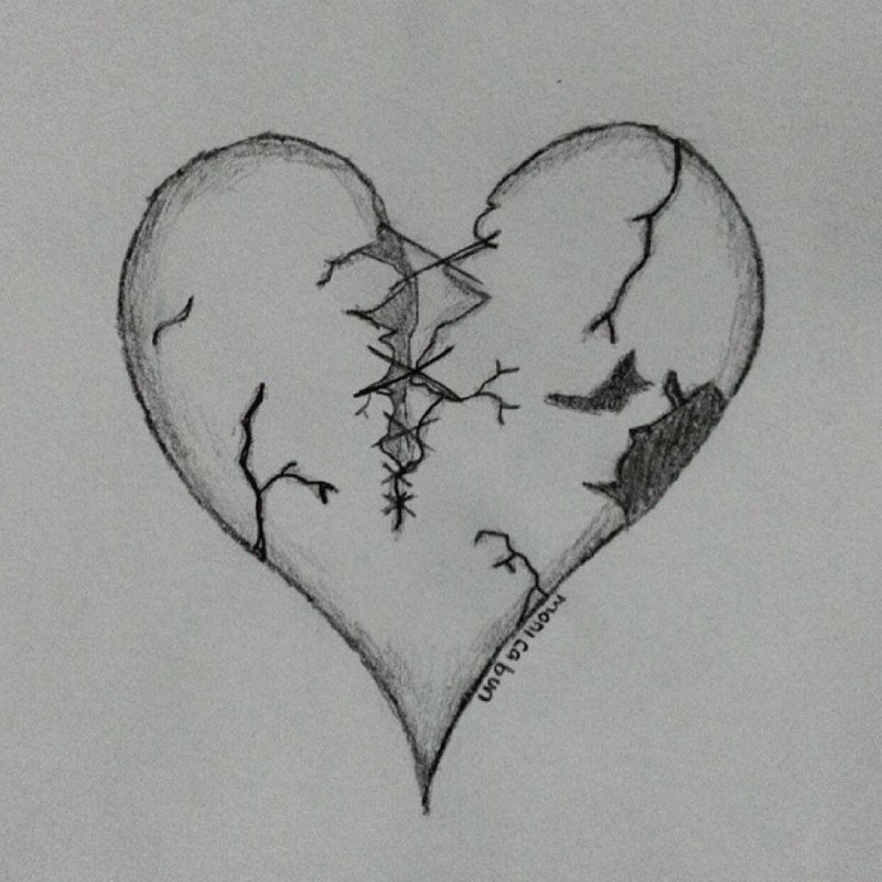 Сердце рисунок карандашом