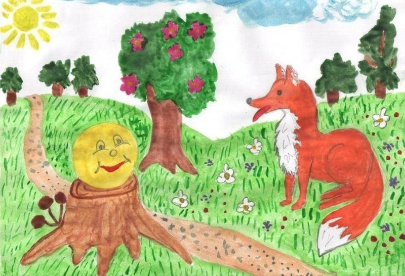 Рисунок на тему Колобок