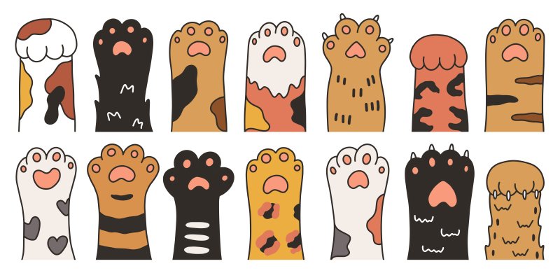 Кошачьи лапки мультяшные