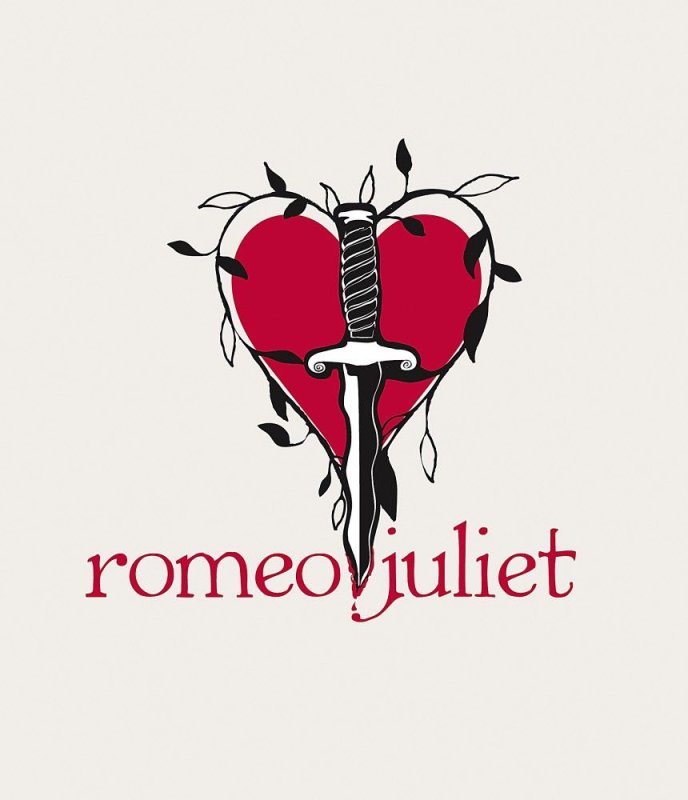 Изобразите идею мюзикла в рисунке символе Ромео и Джульетта