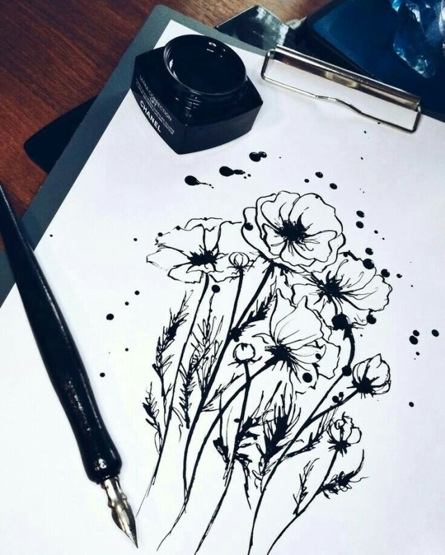 Рисование чернилами