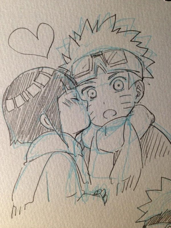 Наруто и Хината скетчи