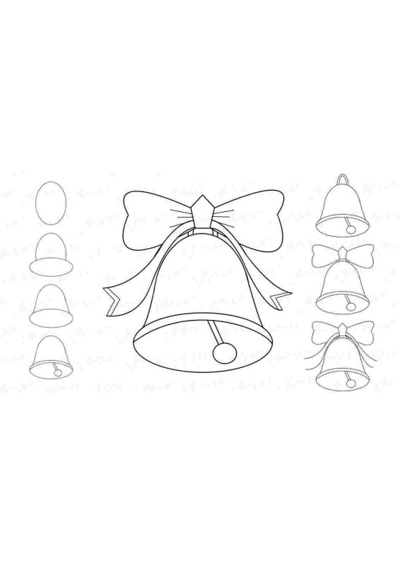 Колокольчик рисунок карандашом