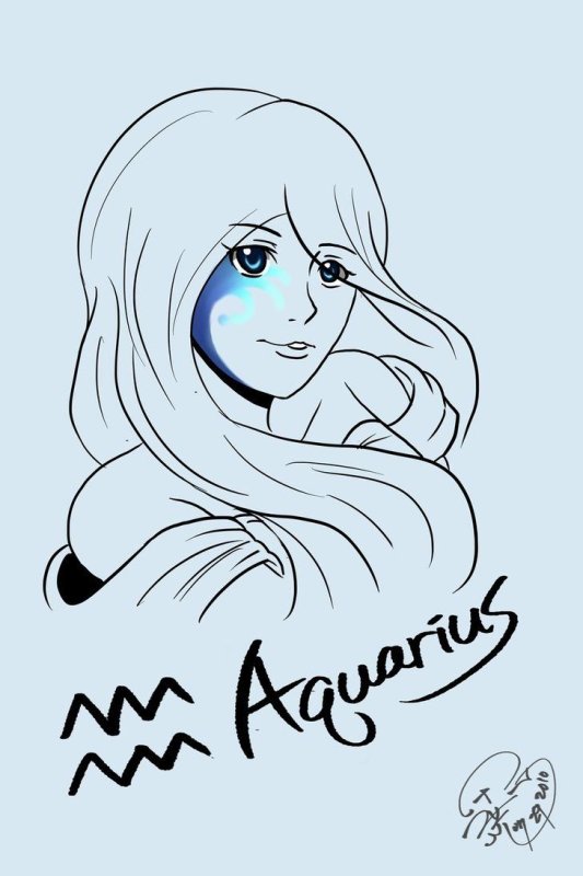 Водолей рисунок легко
