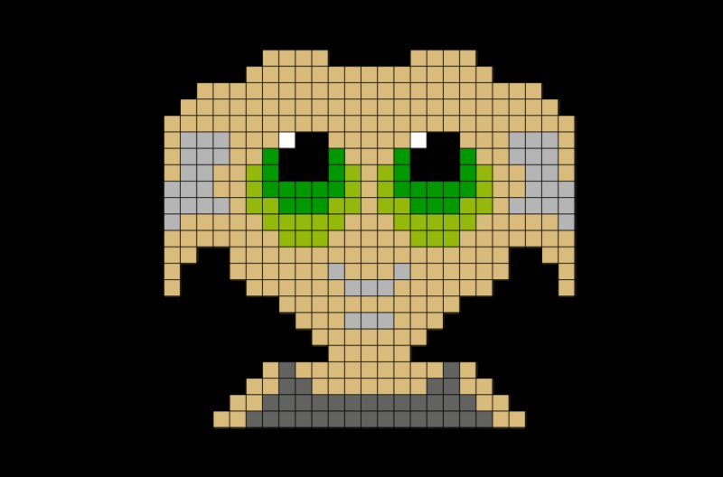 Рисование по клеточкам Гарри Поттер