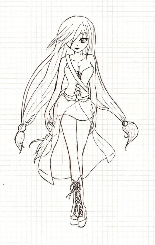 Аниме карандашом в полный рост