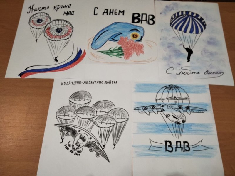 Берет ВДВ рисунок карандашом