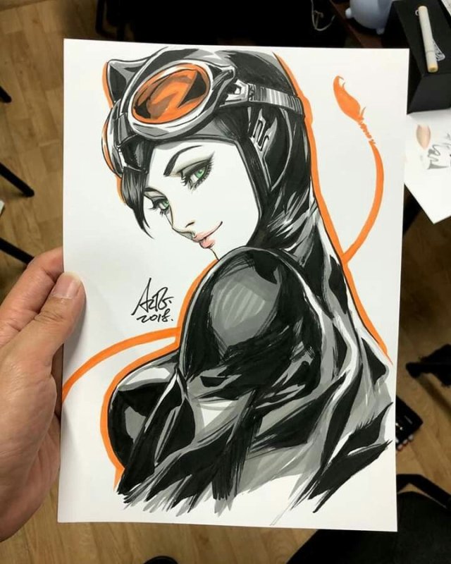 Женщина кошка рисунок