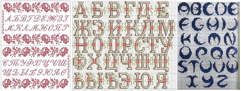 Вышивка крестом буквы и цифры схемы
