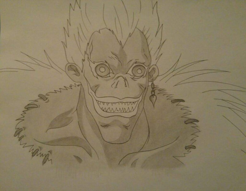 Тетрадь смерти Бог смерти рюк карандашом