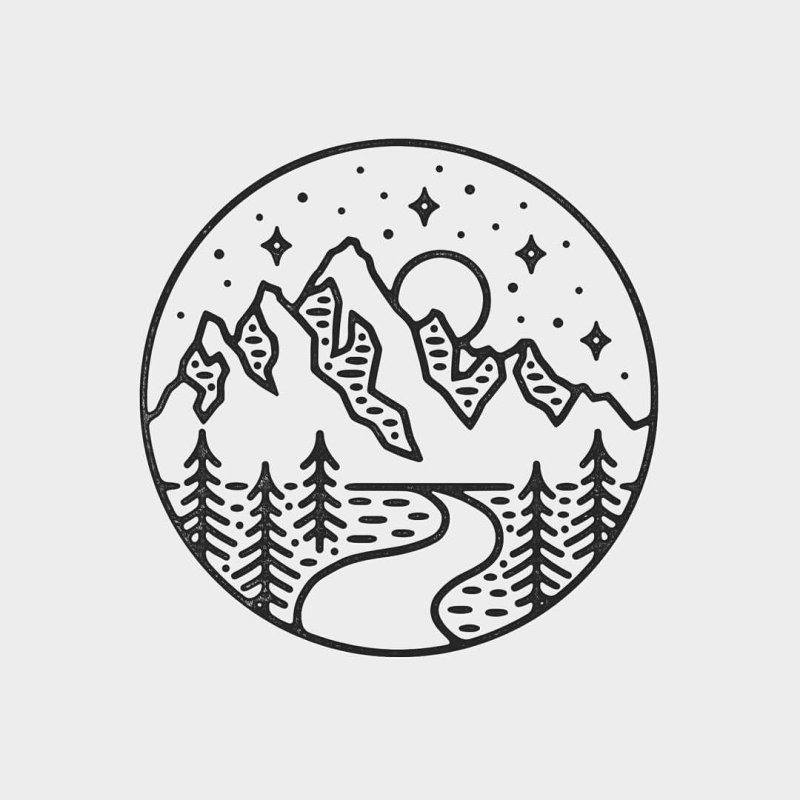 Рисунки в круге для скетчбука