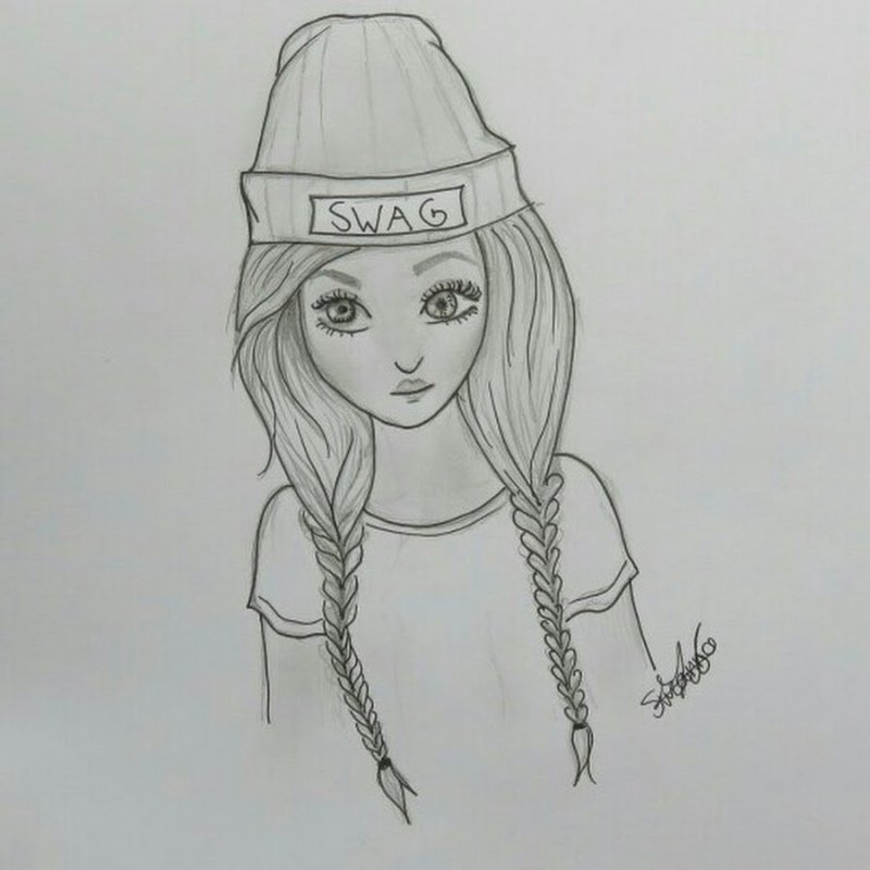 Рисунки для срисовки девушки
