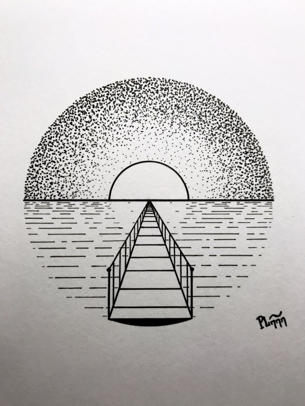 Минималистичные рисунки карандашом