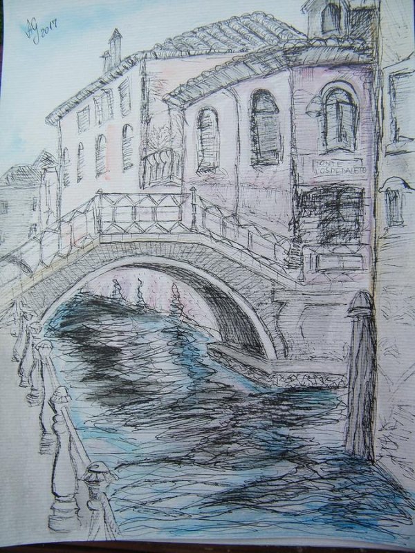 венеция карандашом