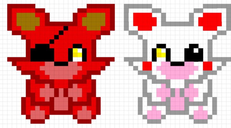 Пиксельные рисунки по клеткам