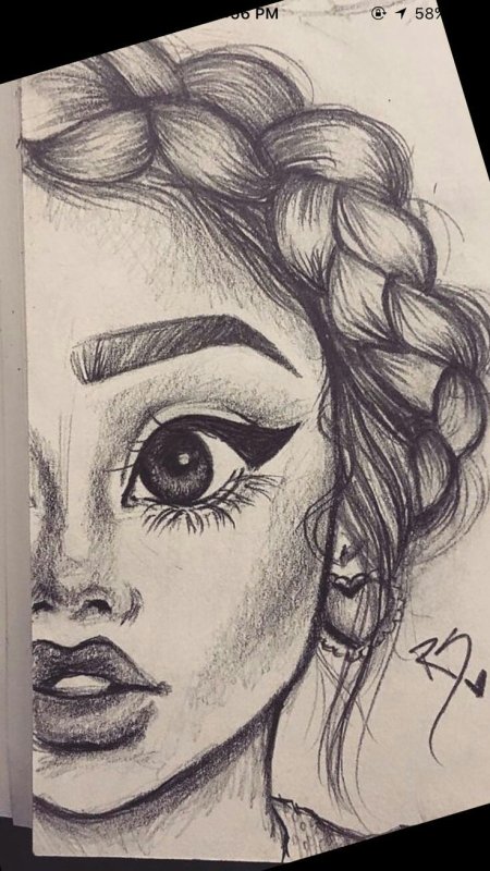 Красивые рисунки девушек карандашом