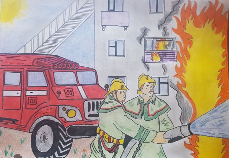 Рисунок на тему пожарник