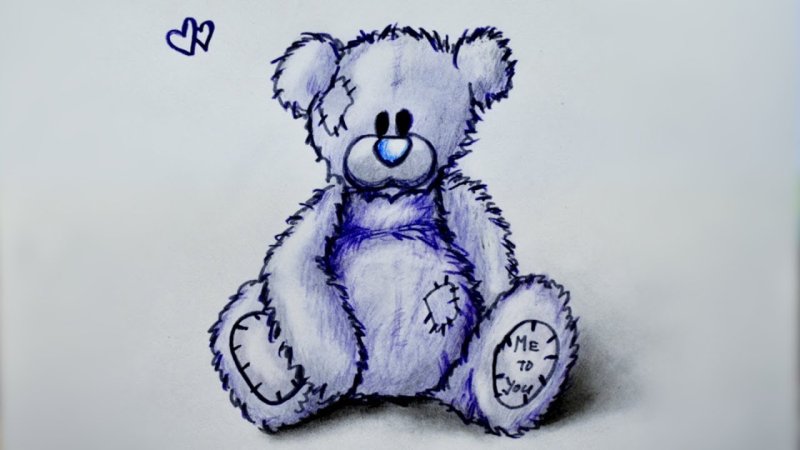 Мишка рисунок карандашом
