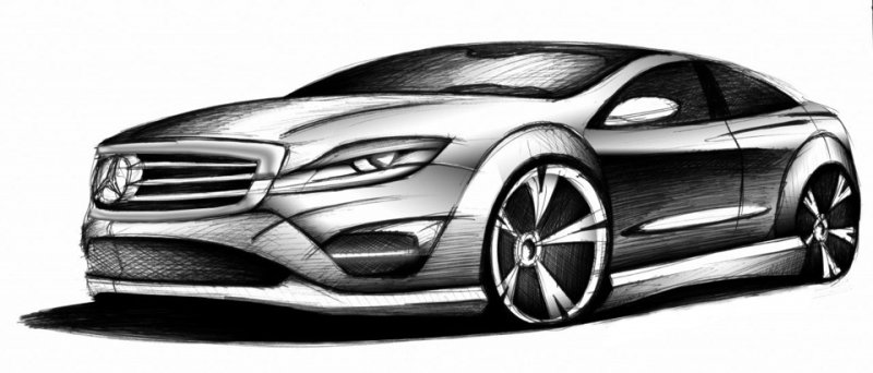 Рисунок автомобиля Мерседес