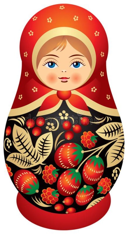 Матрешка в хохломской росписи для детей