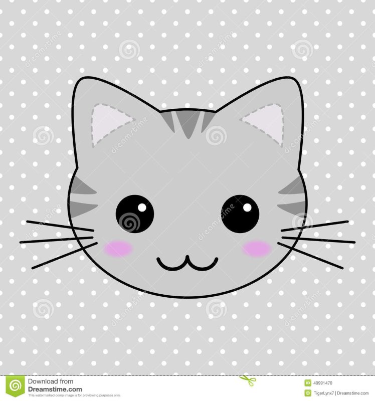 Мордочка котика рисунок