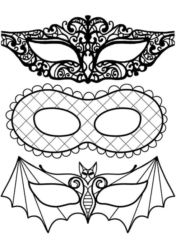 Новогодние маски раскраски
