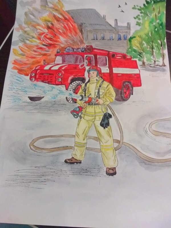 Рисунок на тему пожар